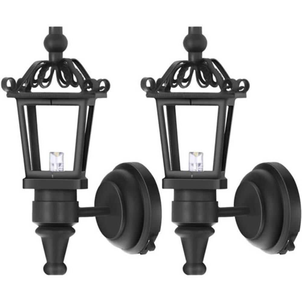 Miniature Dollhouse LED Wall Lamps 112 Scale Black Light Fixtures Furniture